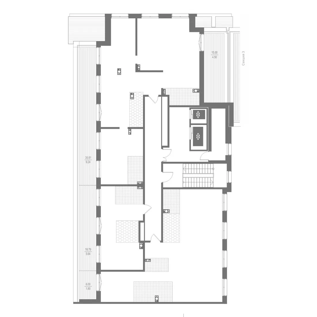 Планировка: Шестикомнатная квартира 287 м² в «Остров Первых»